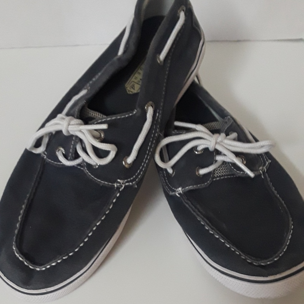 Sperry Top Siders Navy Blue Canvas Boat Shoes 6M